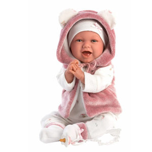 Llorens 74070 NEW BORN - realistická panenka miminko se zvuky a měkkým látkovým tělem - 42 cm
