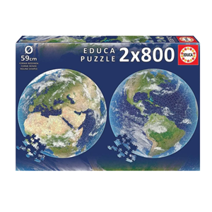 Kulaté puzzle Planeta Země 2 x 800 dílků