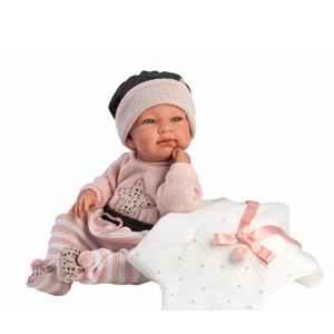 Llorens 84326 NEW BORN - realistická panenka miminko s celovinylovým tělem - 43 cm