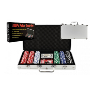 Poker sada 300 ks + karty + kostky v hliníkovém kufříku