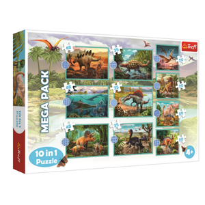 Puzzle Dinosauři MEGA PACK 10 v 1