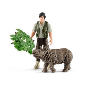 Schleich 42428 Set indický nosorožec v džungli