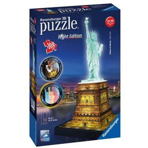 Puzzle 3D Socha Svobody (Noční edice), 108 dílů