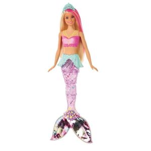 Barbie Svítící mořská panna s pohyblivým ocasem - běloška
