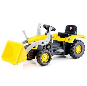 Šlapací traktor s nakladačem žlutý DOLU