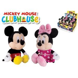 Mickey Mouse a Minnie plyšoví 20 cm na barerie se zvukem, mix motivů