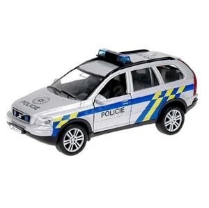Policejní auto Volvo XC-90 kov 14cm zpětný chod na baterie se světlem/zvukem