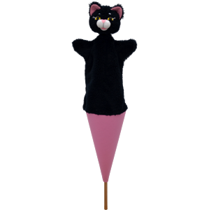 Maňásek Kočička černá 54 cm 3v1,kornout