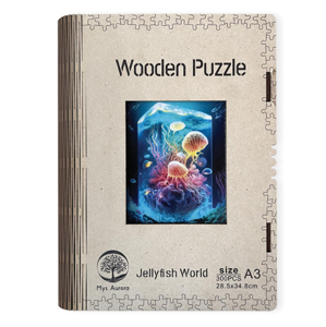 Dřevěné puzzle WOODEN svět medúz - 300 dílků