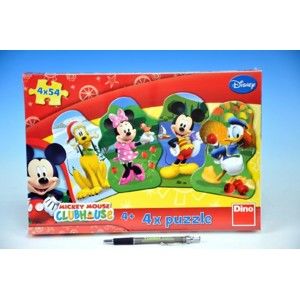 Puzzle Mickeyho klubík 4× 54 dílků