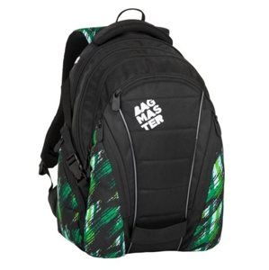 Studentský batoh Bagmaster - BAG 8 F BLACK/GREEN/WHITE