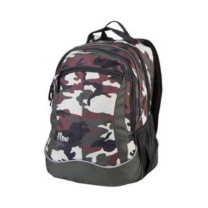 Školní batoh dvoukomorový Easy - Khaki camouflage