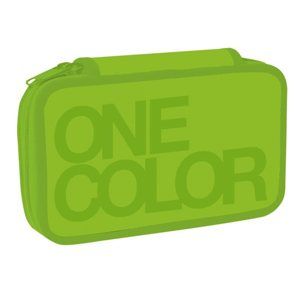 Školní penál dvoupatrový One Colour zelený