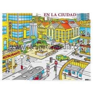En la Cuidad - výukový plakát - španělština