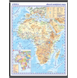 Afrika - školní- obecně zeměpisná - nástěnná mapa - 1:10 000 000