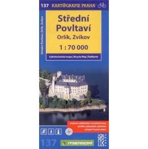 Střední Povltaví - Orlík, Zvíkov - cyklo KP č.137 - 1:70 000