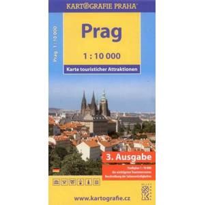 Praha 1:10 000 - mapa turistických zajímavostí - německá verze