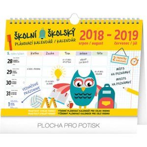 Školní plánovací kalendář 2018-2019 s háčkem 30 x 21 cm - neuveden