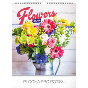 Kalendář nástěnný 2019 - Květiny, 30 x 34 cm - neuveden