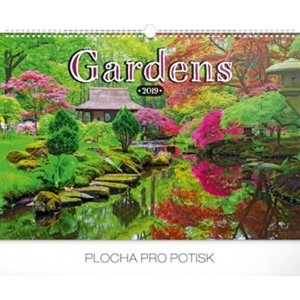 Kalendář nástěnný 2019 - Zahrady, 48 x 33 cm - neuveden