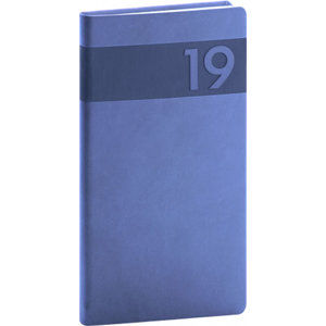 Diář 2019 - Aprint - kapesní, modrý, 9 x 15,5 cm - neuveden