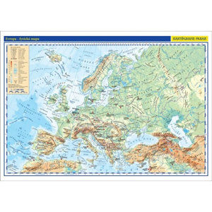 Evropa fyzická / politická mapa 1:17 mil. - neuveden