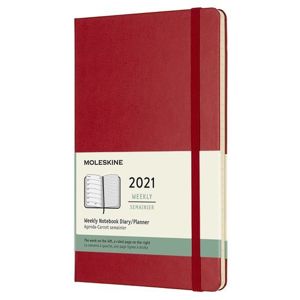 Moleskine Zápisník plánovací 2021 červený L, tvrdý - neuveden
