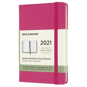 Moleskine Zápisník plánovací 2021 růžový S, tvrdý - neuveden