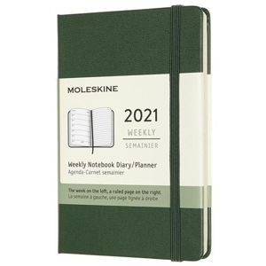 Moleskine Zápisník plánovací 2021 zelený S, tvrdý - neuveden