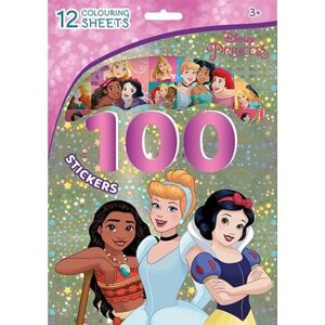 Princezny - 100 samolepek s omalovánkovými listy - neuveden
